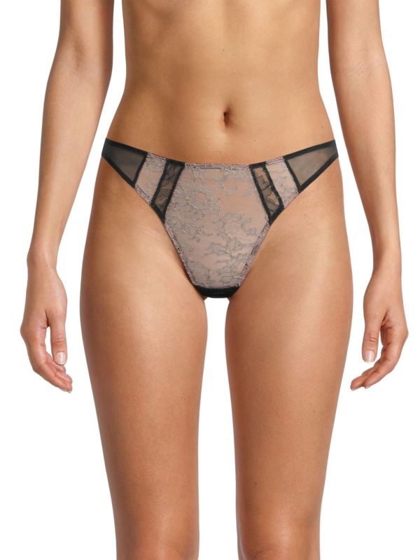 Kiki de Montparnasse Tarte Striped Lace Thong